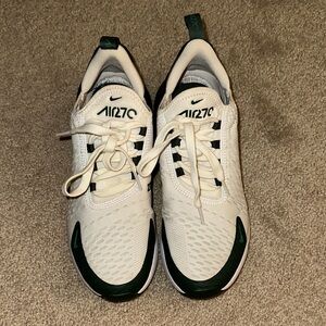Women’s Nike Air Max 270 sneakers White with Dark Green Accents
